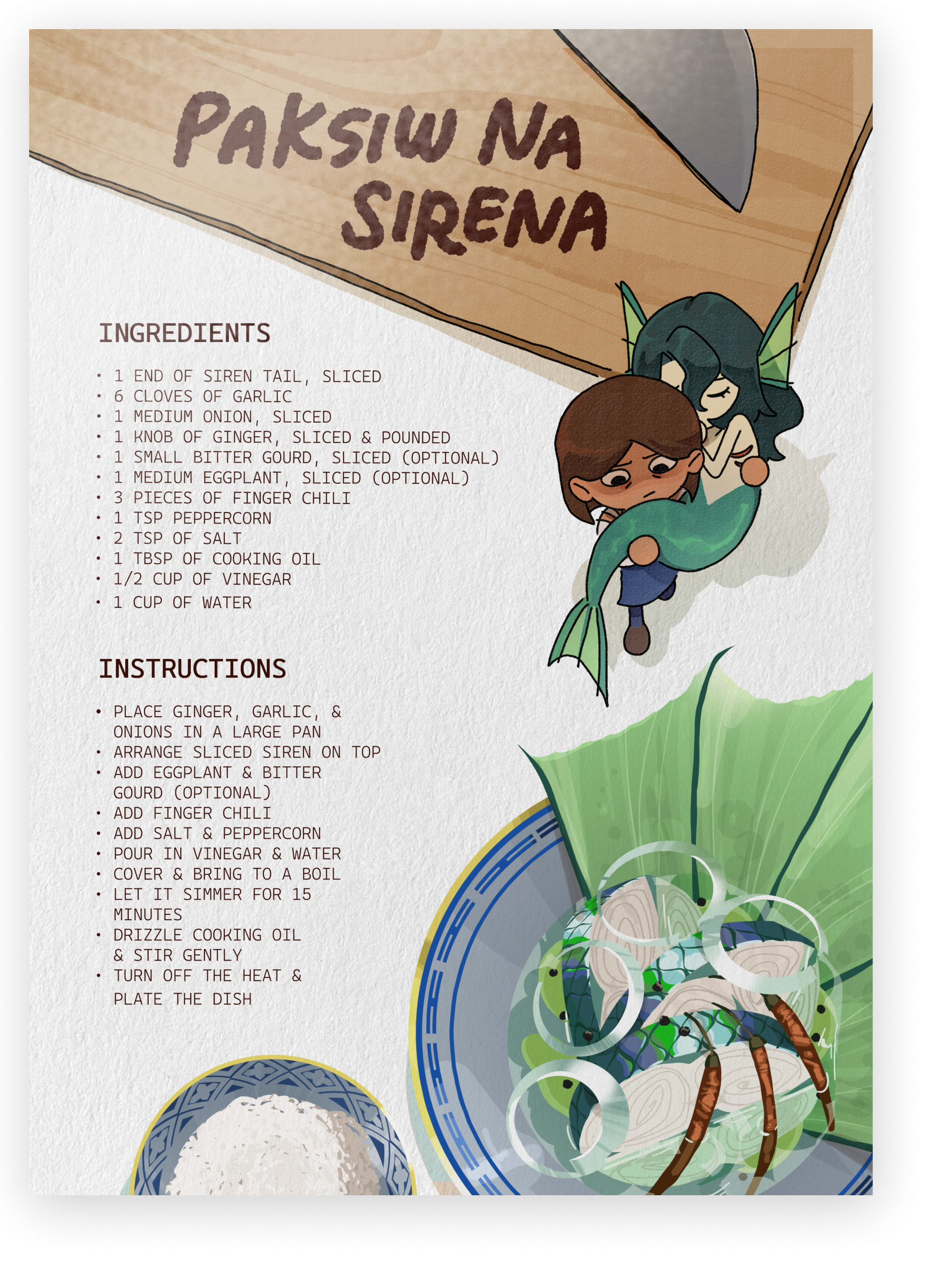 The Lovers Paksiw Na Sirena Recipe Card