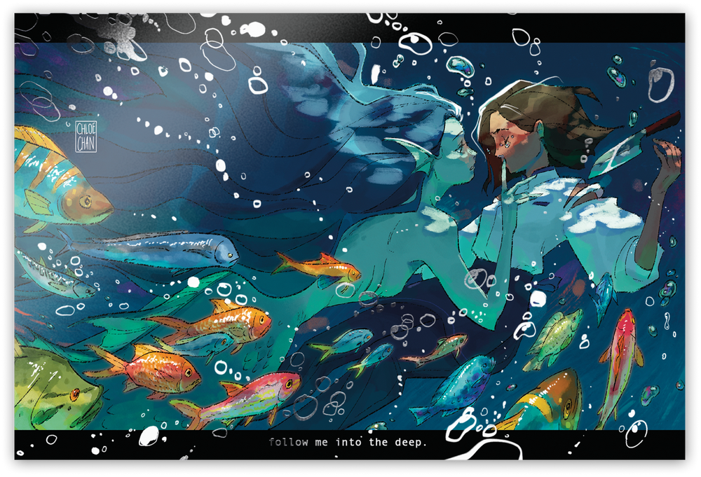 The Lovers Silver Bubbles Foil Mini Print