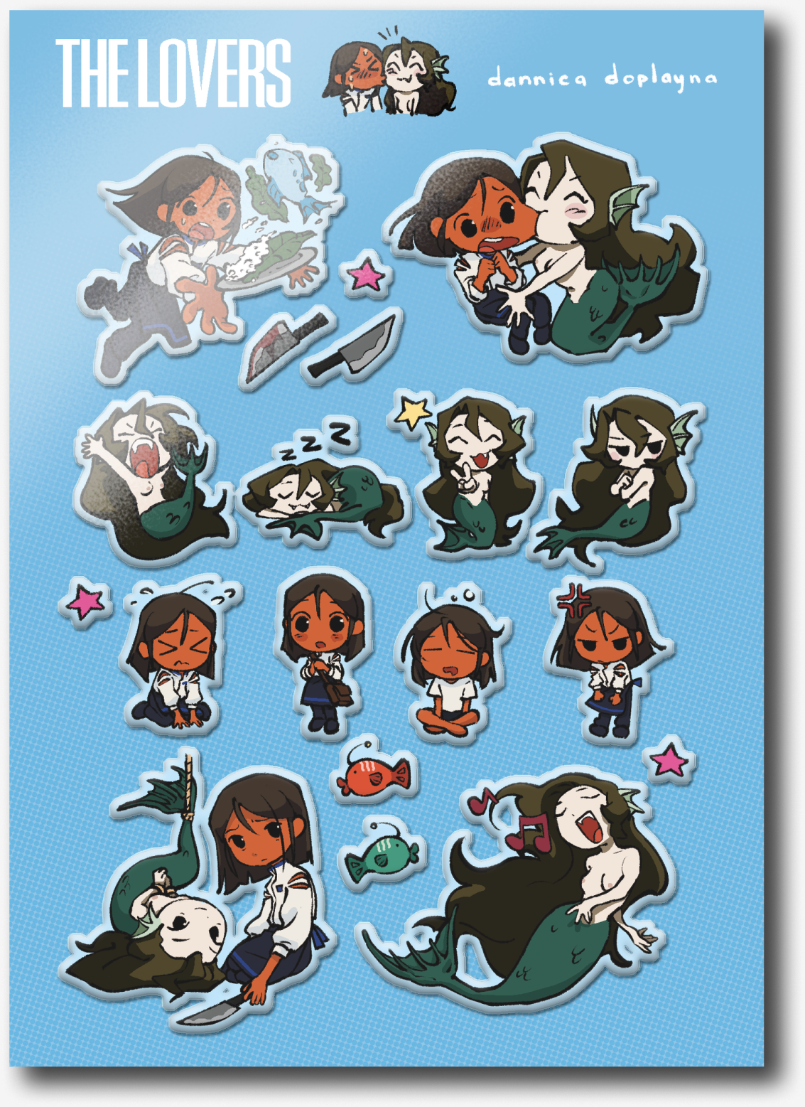 The Lovers Bubble Epoxy Sticker Sheet