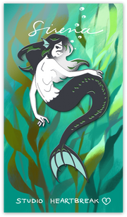 The Lovers Black Metal Sirena Enamel Pin