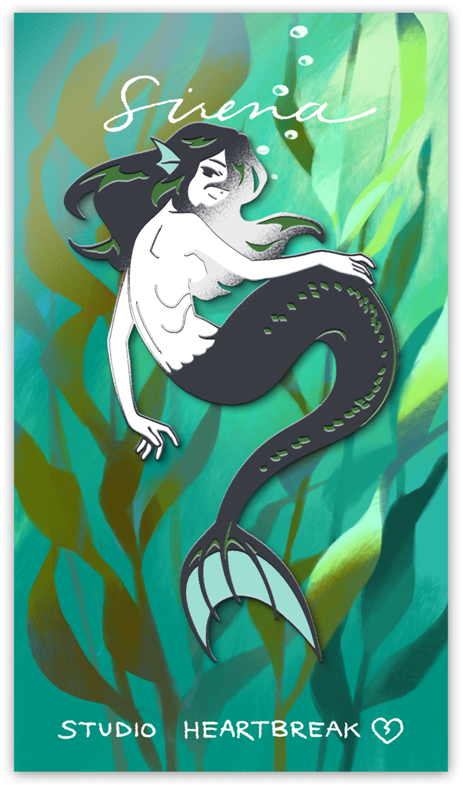 The Lovers Black Metal Sirena Enamel Pin