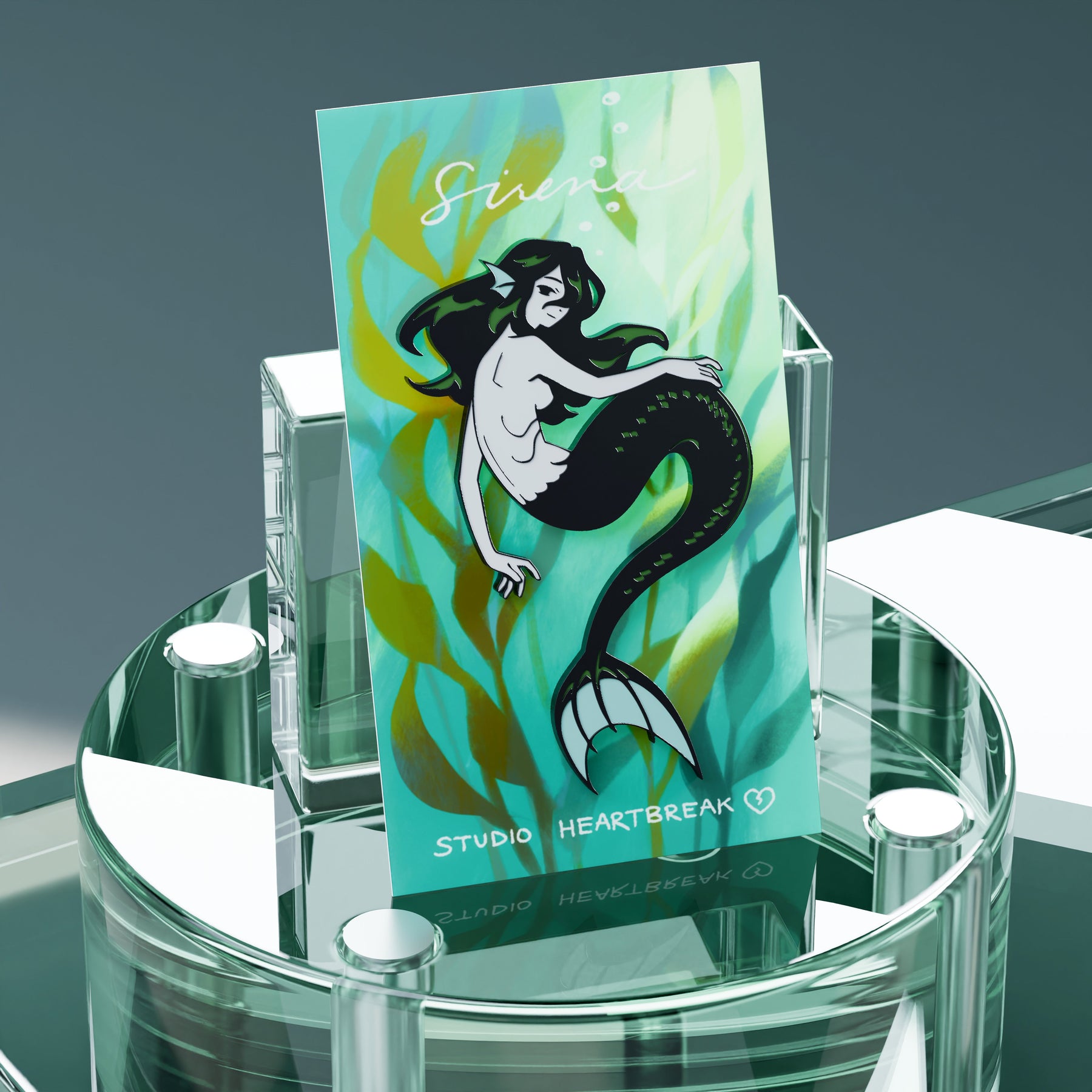 The Lovers Black Metal Sirena Enamel Pin
